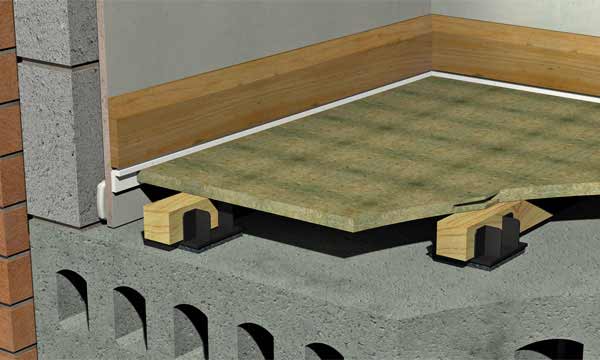 Isocheck Acoustic Cradle for Uneven Concrete Floors