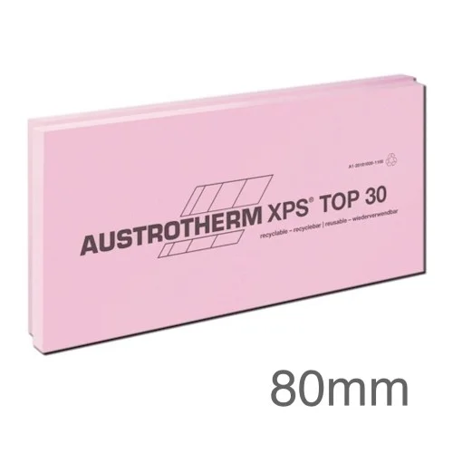 80mm XPS 300 Insulation Board - Rebated Edge - 600mm x 1250mm - Austrotherm TOP-F 30 SF 80mm XPS 300 Insulation Board - Rebated Edge - 600mm x 1250mm - Austrotherm TOP-F 30 SF