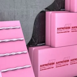 120mm Roughened XPS 300 Insulation Render Board - Straight Edge - 600mm x 1250mm - Austrotherm TOP-F P GK