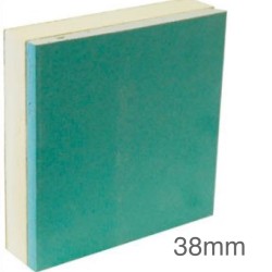 38mm British Gypsum Gyproc Thermaline PIR MR Insulated Plasterboard - (25.5mm PIR and 12.5mm Gyproc MR WallBoard) 38mm British Gypsum Gyproc Thermaline PIR MR Insulated Plasterboard - (25.5mm PIR and 12.5mm Gyproc MR WallBoard)