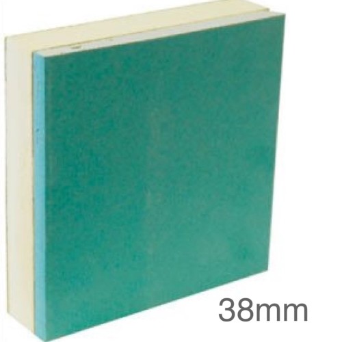 38mm British Gypsum Gyproc Thermaline PIR MR Insulated Plasterboard - (25.5mm PIR and 12.5mm Gyproc MR WallBoard) 38mm British Gypsum Gyproc Thermaline PIR MR Insulated Plasterboard - (25.5mm PIR and 12.5mm Gyproc MR WallBoard)