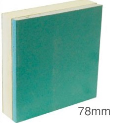 78mm British Gypsum Gyproc Thermaline PIR MR Insulated Plasterboard - (68.5mm PIR and 12.5mm Gyproc MR WallBoard) 78mm British Gypsum Gyproc Thermaline PIR MR Insulated Plasterboard - (68.5mm PIR and 12.5mm Gyproc MR WallBoard)