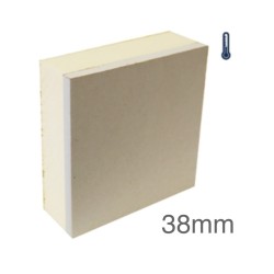 38mm British Gypsum Gyproc Thermaline PIR Insulated Plasterboard - (25.5mm PIR and 12.5mm Gyproc WallBoard) 38mm British Gypsum Gyproc Thermaline PIR Insulated Plasterboard - (25.5mm PIR and 12.5mm Gyproc WallBoard)