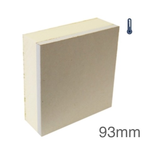 93mm British Gypsum Gyproc Thermaline PIR Insulated Plasterboard - (80.5mm PIR and 12.5mm Gyproc WallBoard) 93mm British Gypsum Gyproc Thermaline PIR Insulated Plasterboard - (80.5mm PIR and 12.5mm Gyproc WallBoard)
