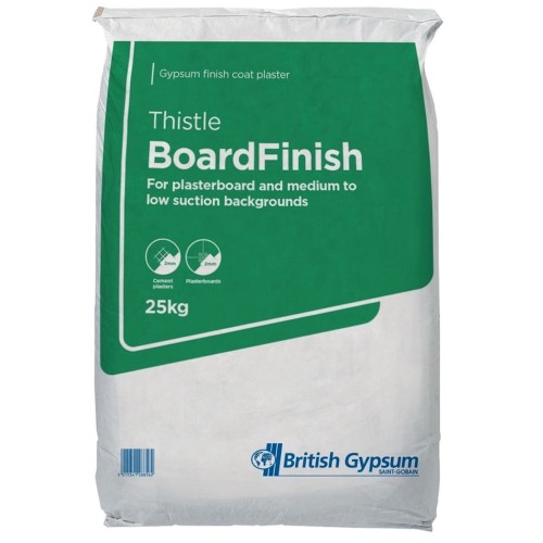 British Gypsum Thistle Board Finish Plaster- 25kg - pallet of 56 British Gypsum Thistle Board Finish Plaster- 25kg - pallet of 56