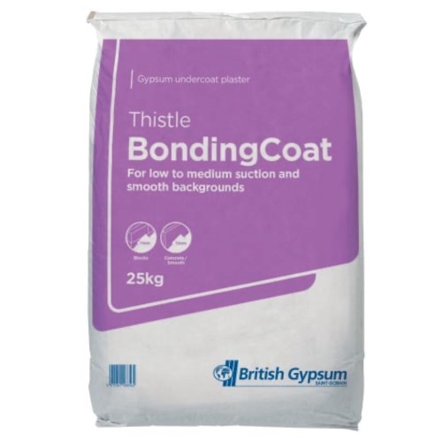 British Gypsum Thistle Bonding Coat Plaster - 25kg British Gypsum Thistle Bonding Coat Plaster - 25kg