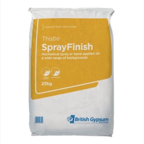 British Gypsum Thistle Spray Finish Plaster- 25kg (pallet of 56 bags) British Gypsum Thistle Spray Finish Plaster- 25kg (pallet of 56 bags)