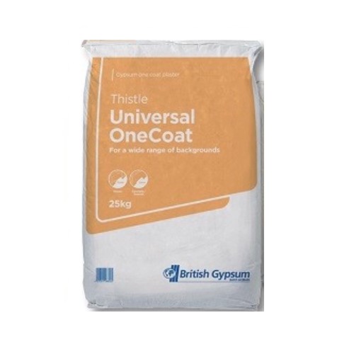 British Gypsum Thistle Universal OneCoat Plaster- 25kg - Pallet of 56 British Gypsum Thistle Universal OneCoat Plaster- 25kg - Pallet of 56