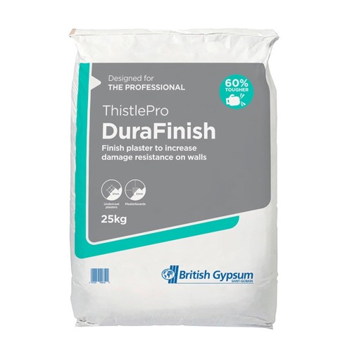 British Gypsum ThistlePro DuraFinish Plaster- 25kg - Pallet of 56 British Gypsum ThistlePro DuraFinish Plaster- 25kg - Pallet of 56