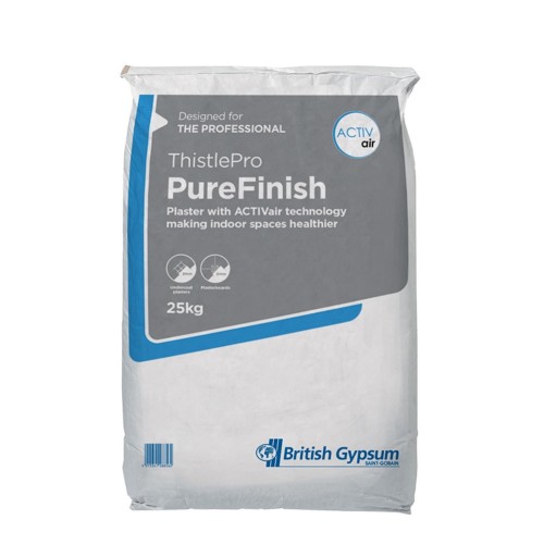 British Gypsum ThistlePro PureFinish Plaster- 25kg - Pallet of 56 British Gypsum ThistlePro PureFinish Plaster- 25kg - Pallet of 56