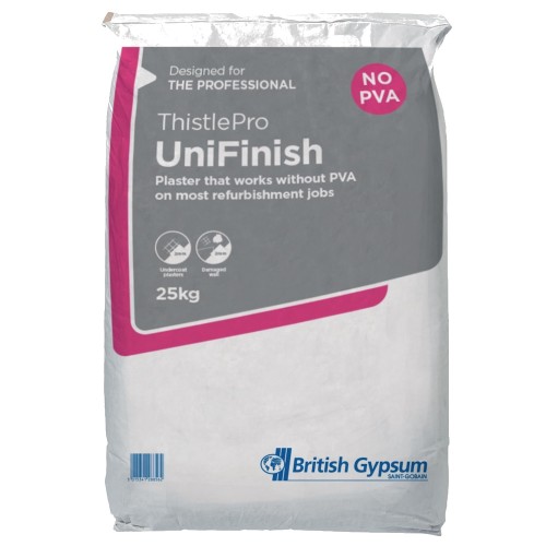 British Gypsum ThistlePro UniFinish Plaster- 25kg British Gypsum ThistlePro UniFinish Plaster- 25kg