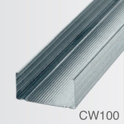 100mm Galvanised Steel Wall Stud CW-100 - Deep Flange Main Profile - 3000mm length 100mm Galvanised Steel Wall Stud CW-100 - Deep Flange Main Profile - 3000mm length