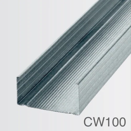 100mm Galvanised Steel Wall Stud CW-100 - Deep Flange Main Profile - 3000mm length 100mm Galvanised Steel Wall Stud CW-100 - Deep Flange Main Profile - 3000mm length