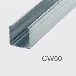 50mm Galvanised Steel Wall Stud CW-50 - Deep Flange Main Profile - 3000mm length 50mm Galvanised Steel Wall Stud CW-50 - Deep Flange Main Profile - 3000mm length