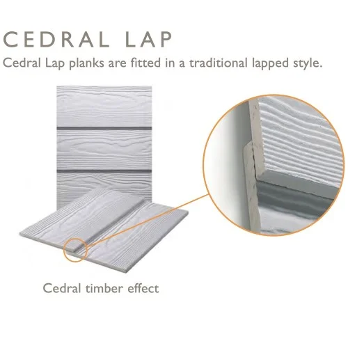 10mm Cedral Lap Fibre Cement Cladding Board - Standard Painted - Wood Effect 10mm Cedral Lap Fibre Cement Cladding Board - Standard Painted - Wood Effect
