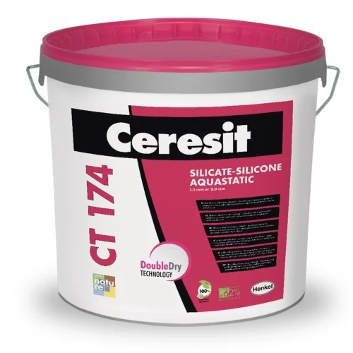 Ceresit CT174 Silicate-Silicone Aquastatic Render 2mm grain Ceresit CT174 Silicate-Silicone Aquastatic Render 2mm grain