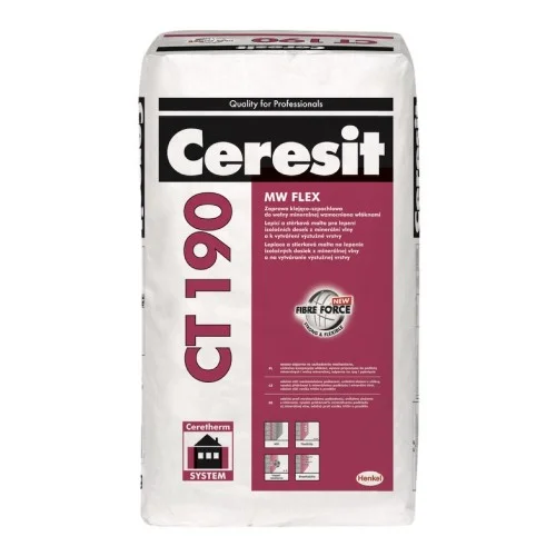 Ceresit CT190 Adhesive and Reinforcing Mortar for Mineral Wool External Wall Insulation Slabs Ceresit CT190 Adhesive and Reinforcing Mortar for Mineral Wool External Wall Insulation Slabs