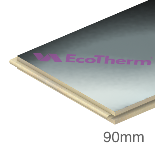 90mm Ecotherm Eco-Cavity Full Fill Cavity Wall PIR Insulation Board - 1200mm x 450mm - pack of 4