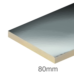 80mm EcoTherm Eco-Fix Flat Roof PIR Insulation Board - 1200mm x 2400mm - pack of 4