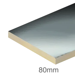 80mm EcoTherm Eco-Fix Flat Roof PIR Insulation Board - 1200mm x 2400mm - pack of 4