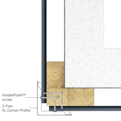 Hardie VL Plank 2-Part Corner Profile - 3m length