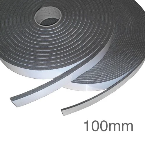 Isocheck Acoustic Isolation Strip 100mm x 5mm x 25m. Isocheck Acoustic Isolation Strip 100mm x 5mm x 25m.