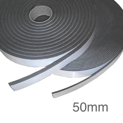 Isocheck Acoustic Isolation Strip 50mm x 10mm x 10m. Isocheck Acoustic Isolation Strip 50mm x 10mm x 10m.