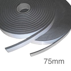 Isocheck Acoustic Isolation Strip 75mm x 5mm x 25m. Isocheck Acoustic Isolation Strip 75mm x 5mm x 25m.