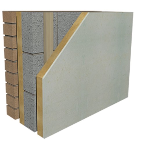 37.5mm Isocheck Isoliner Thermal Laminate Board - (25mm PIR bonded to 12.5mm Gyproc SoundBloc) - 2400mm x 1200mm 37.5mm Isocheck Isoliner Thermal Laminate Board - (25mm PIR bonded to 12.5mm Gyproc SoundBloc) - 2400mm x 1200mm