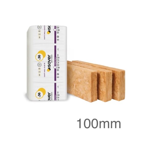 100mm Isover Cavity Wall Slab - 455mm x 1200mm (pack of 12)