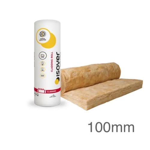100mm Isover Cladding Roll 40 - Glass Mineral Wool Insulation - 1.2m x 8.20m roll