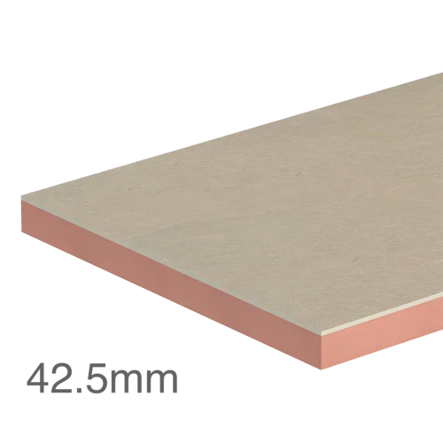 Single Board 42.5mm Kingspan Kooltherm K118 Insulated Plasterboard (30mm phenolic insulation and 12.5mm plasterboard) Single Board 42.5mm Kingspan Kooltherm K118 Insulated Plasterboard (30mm phenolic insulation and 12.5mm plasterboard)