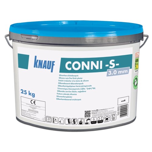 Knauf Conni S - Silicone Resin Floated Render - 3.0mm Grain - 25kg tub Knauf Conni S - Silicone Resin Floated Render - 3.0mm Grain - 25kg tub