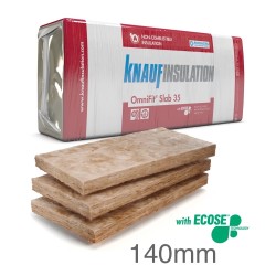 140mm Knauf Omnifit 35 - Multipurpose Glass Wool Insulation Slab - 1200mm x 600mm (pack of 4) 140mm Knauf Omnifit 35 - Multipurpose Glass Wool Insulation Slab - 1200mm x 600mm (pack of 4)