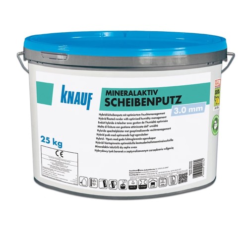 Knauf MineralAktiv Scheibenputz - Mineral Render - Stone Texture 3.0mm Grain - 25kg tub Knauf MineralAktiv Scheibenputz - Mineral Render - Stone Texture 3.0mm Grain - 25kg tub