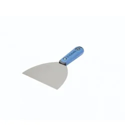 100mm Kubala Stainless Steel Spatula - Conically Ground Edge - 2K Soft handle - Silver Line
