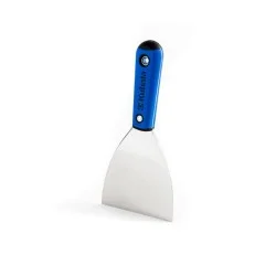 60mm Kubala Stainless Steel Spatula - Conically Ground Edge - 2K Soft handle - Silver Line
