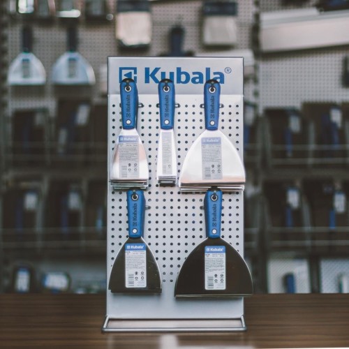 75mm Kubala Stainless Steel Spatula - Conically Ground Edge - 2K Soft handle - Silver Line 75mm Kubala Stainless Steel Spatula - Conically Ground Edge - 2K Soft handle - Silver Line