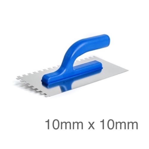 Kubala Stainless Steel Notched Trowel - 130mm x 270mm - Notch 10mm x 10mm Kubala Stainless Steel Notched Trowel - 130mm x 270mm - Notch 10mm x 10mm
