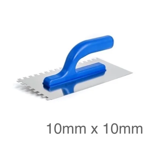 Kubala Stainless Steel Notched Trowel - 130mm x 270mm - Notch 10mm x 10mm Kubala Stainless Steel Notched Trowel - 130mm x 270mm - Notch 10mm x 10mm