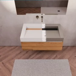 Marmox Multiboard Tileable Wall Hanging Basin - Push Plug Drain  - 770mm x 485mm x 100mm