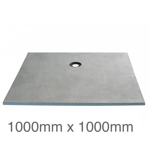 Marmox Showerlay Point - Offset Draining  Shower Tray - 22mm x 1000mm x 1000mm