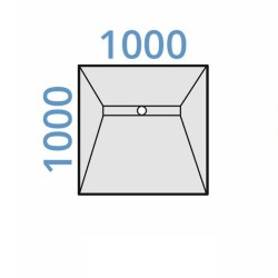 Marmox Showerlay Linear - Offset Draining  Shower Tray - 40mm x 1000mm x 1000mm