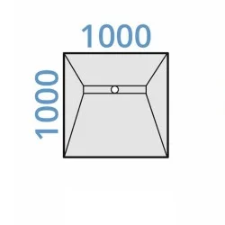 Marmox Showerlay Linear - Offset Draining  Shower Tray - 40mm x 1000mm x 1000mm