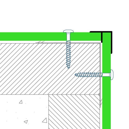 PlastiClad Aluminium F Style External or Internal Corner AL/EF8 - For Any 8mm Panel - 3055mm Length