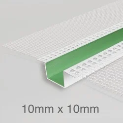 10x10mm Profigips PVC Rustication Bead with Mesh - Ashlar Groove Bead - 3m length - pack of 30