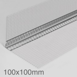 100x100mm Profigips Aluminium Corner Bead with Mesh - 2.5m length - pack of 50