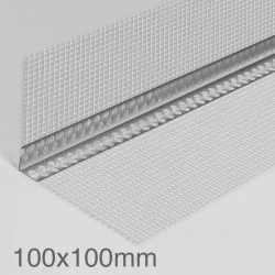 100x100mm Profigips Aluminium Corner Bead with Mesh - 2.5m length - pack of 50