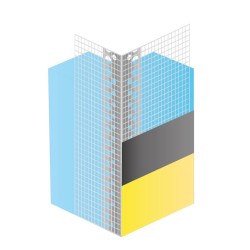 100x100mm Profigips Aluminium Corner Bead with Mesh - 2.5m length - pack of 50