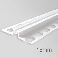 15mm Profigips PVC Expansion Joint Profile for Render - Render Movement Joint Bead - 2.5m length - pack of 34